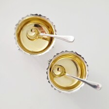 Antique Sterling Silver Condiment Set: Chester & Birmingham Silversmiths, Original Box. No.SS047