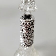 Edwardian 1905 Sterling Silver & Cut Crystal Perfume Bottle – Birmingham William Devenport No:SS066