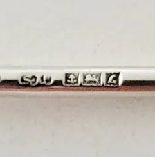 Art Deco Enamel Sterling Silver Demitasse Spoons - Birmingham 1935/36 - Set of 6. No.SS049