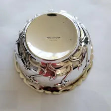 Art Nouveau Silver Plated Bowl: Embossed Floral Design, Made in England. No.DS035