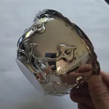 Art Nouveau Silver Plated Bowl: Embossed Floral Design, Made in England. No.DS035
