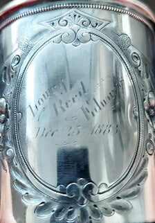 19th Century Sterling Silver Baby Cup: Whiting Mfg. Floral Engraving, 1883. No.SS086