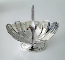 Antique Sterling Silver Candy Basket: London 1902 Hallmarked Victorian Silverware. No.SS082