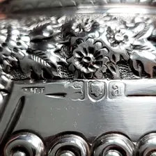Antique Sterling Silver Teapot: 1896 Victorian Floral Repoussé, George Maudsley Jackson No.SS094