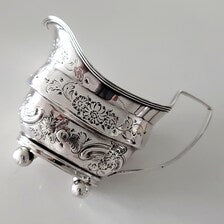 Antique Sterling Silver Cream Jug: 1808 George III London, Hand-Engraved Floral No.SS095