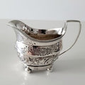 Antique Sterling Silver Cream Jug: 1808 George III London, Hand-Engraved Floral No.SS095