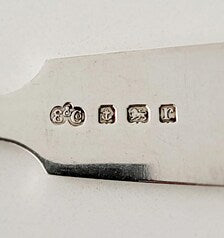 1916 Elkington & Co. Sterling Silver Spoons: George V Fiddle Pattern, Set of 6. No.SS070