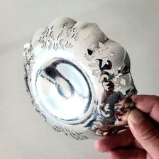 Vintage Silver Plated Pierced Bowl: Ornate Floral Engraving, E.P.C.   No.DS044
