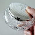 Vintage Sterling Silver & Cut Crystal Vanity Jar: Art Deco Powder Jar No.SS090