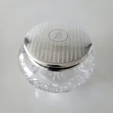Vintage Sterling Silver & Cut Crystal Vanity Jar: Art Deco Powder Jar No.SS090