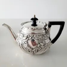 Antique Sterling Silver Teapot: 1896 Victorian Floral Repoussé, George Maudsley Jackson No.SS094
