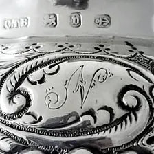 Antique Sterling Silver Sugar Bowl: Edwardian Repoussé Floral Design, Birmingham 1901 No.SS096