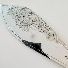 Victorian EPNS Fish Serving Set, L  W Mark, Engraved Knife & Fork, Ivorine Handles, Original Fitted Box, c.1890–1910 No.DS053