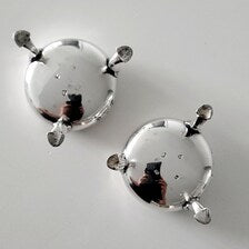 Georgian 1792 London Sterling Silver Salt Cellars, Pair by Peter & Ann Bateman, Gilt Interior, 88g  No.SS103