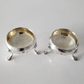 Georgian 1792 London Sterling Silver Salt Cellars, Pair by Peter & Ann Bateman, Gilt Interior, 88g  No.SS103