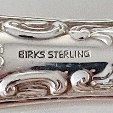 Birks Sterling Silver Carving Set – 3 Piece Roast Knife, Sharpening Steel & Fork, Ornate Pattern Handles   No.SS106