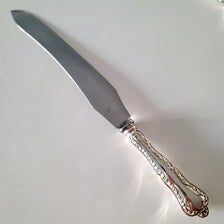 Birks Sterling Silver Carving Set – 3 Piece Roast Knife, Sharpening Steel & Fork, Ornate Pattern Handles   No.SS106