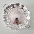 Vintage Silver Plated Pierced Bowl: Ornate Floral Engraving, E.P.C.   No.DS044