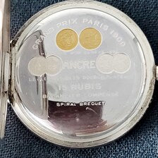 Zenith Swiss 800 Silver Pocket Watch, 15 Jewels, Grand Prix Paris 1900, Serviced 2025, 53mm, with Chain  No.SS108