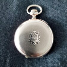Zenith Swiss 800 Silver Pocket Watch, 15 Jewels, Grand Prix Paris 1900, Serviced 2025, 53mm, with Chain  No.SS108