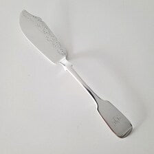 Savage Lyman & Co Montreal Sterling Silver Butter Knife, Bright-Cut Engraving, ca.1850s Canadian Antique  No.SS110