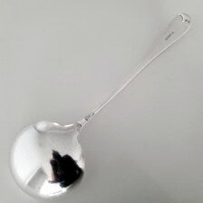 Victorian 1896 Large Sterling Silver Soup Ladle, Martin Hall & Co. Sheffield, Heavy 283g Antique Tableware ,length:33.7cm  No.SS112