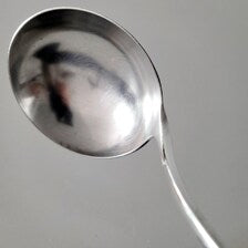 Victorian 1896 Large Sterling Silver Soup Ladle, Martin Hall & Co. Sheffield, Heavy 283g Antique Tableware ,length:33.7cm  No.SS112