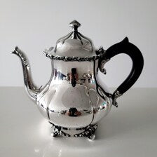 Vintage 1847 Rogers Brothers Copper Plated Silver 5 Piece Tea and Coffee Service - Teapot, Coffeepot, Sugar, Creamer (35cm Tray)  No.DS056