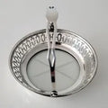 Watson Sterling Silver Basket with Cut Glass, Pierced Design, 1910s Bonbon Dish -86g,Diameter 10.5cm No:SS113