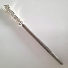 Birks Sterling Silver Carving Set – 3 Piece Roast Knife, Sharpening Steel & Fork, Ornate Pattern Handles   No.SS106