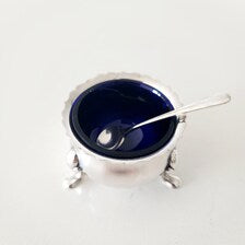 Made in England Vintage Silver Plate Condiment Set – 1930s-1950s REGIS Plate EPNS, Salt & Pepper Shakers, Mustard Pots with   No.DS055
