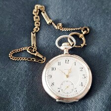 Zenith Swiss 800 Silver Pocket Watch, 15 Jewels, Grand Prix Paris 1900, Serviced 2025, 53mm, with Chain  No.SS108