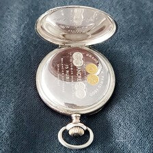 Zenith Swiss 800 Silver Pocket Watch, 15 Jewels, Grand Prix Paris 1900, Serviced 2025, 53mm, with Chain  No.SS108