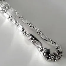 Birks Sterling Silver Handle Cake Server with Stainless Blade, Ornate Rococo Pattern, Canadian Antique  No.SS112