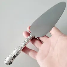 Birks Sterling Silver Handle Cake Server with Stainless Blade, Ornate Rococo Pattern, Canadian Antique  No.SS112