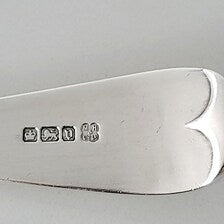 Victorian 1896 Large Sterling Silver Soup Ladle, Martin Hall & Co. Sheffield, Heavy 283g Antique Tableware ,length:33.7cm  No.SS112