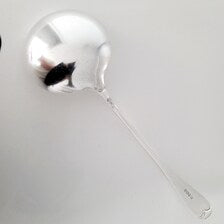 Victorian 1896 Large Sterling Silver Soup Ladle, Martin Hall & Co. Sheffield, Heavy 283g Antique Tableware ,length:33.7cm  No.SS112