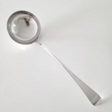 Victorian 1896 Large Sterling Silver Soup Ladle, Martin Hall & Co. Sheffield, Heavy 283g Antique Tableware ,length:33.7cm  No.SS112