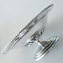 Birks Sterling Silver Pedestal Dish, Pierced Floral Pattern, Rope Edge, 18.8 cm, c.1930s–1940s, No. SS115