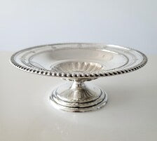 Birks Sterling Silver Pedestal Dish, Pierced Floral Pattern, Rope Edge, 18.8 cm, c.1930s–1940s, No. SS115