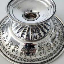 Birks Sterling Silver Pedestal Compote Dish, Pierced Floral Border, Pattern No.62/15, c.1940s – 176g, 16.7cm No.SS116