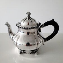 Vintage 1847 Rogers Brothers Copper Plated Silver 5 Piece Tea and Coffee Service - Teapot, Coffeepot, Sugar, Creamer (35cm Tray)  No.DS056