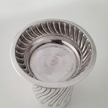 London 1886 Antique Sterling Silver Presentation Cup, 263g,C.S. Harris & Sons, Victorian Spiral-Fluted Goblet, Queen Victoria Mark. No.SS122