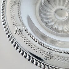Birks Sterling Silver Pedestal Dish, Pierced Floral Pattern, Rope Edge, 18.8 cm, c.1930s–1940s, No. SS115