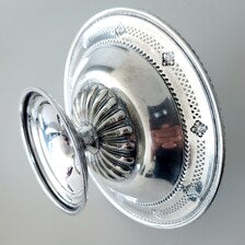 Birks Sterling Silver Pedestal Dish, Pierced Floral Pattern, Rope Edge, 18.8 cm, c.1930s–1940s, No. SS115