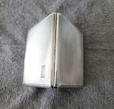 1926 London Sterling Silver Cigarette Case, Engine-Turned Pattern, Gilded Interior, S.J.P Maker, 88g Art Deco English Silver  No.SS118