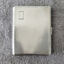 1926 London Sterling Silver Cigarette Case, Engine-Turned Pattern, Gilded Interior, S.J.P Maker, 88g Art Deco English Silver  No.SS118