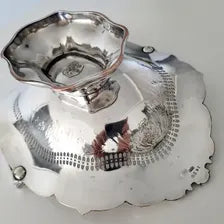 Antique James Dixon & Sons Silver Plated Basket, Royal Appointed Sheffield Silversmith, Pierced Engraved Rococo Handle Dish, c.1880sNo.DS059