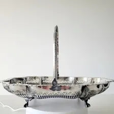 Victorian Silver Plated Basket by Barker Brothers & George Stockwell, Pierced Rococo Swing Handle Dish, England c.1890  No.DS060