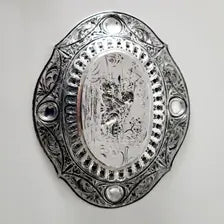 Antique German 800 Silver Dish, Hanau c.1890, Neresheimer, Repoussé Cherub & Pierced Rococo Design, 333g No.SS121